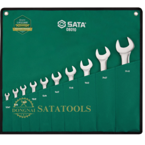 08010_Bộ cờ lê 2 đầu mở 1 bộ 10 cái SATA