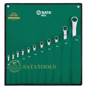 08012_Bộ cờ lê lệch 2 đầu vòng 1 bộ 11 cái SATA